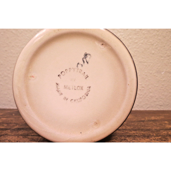 Metlox Poppytrail California Provincial Rooster Tea Canister W/ Wood Lid 5" VTG - Picture 5 of 5